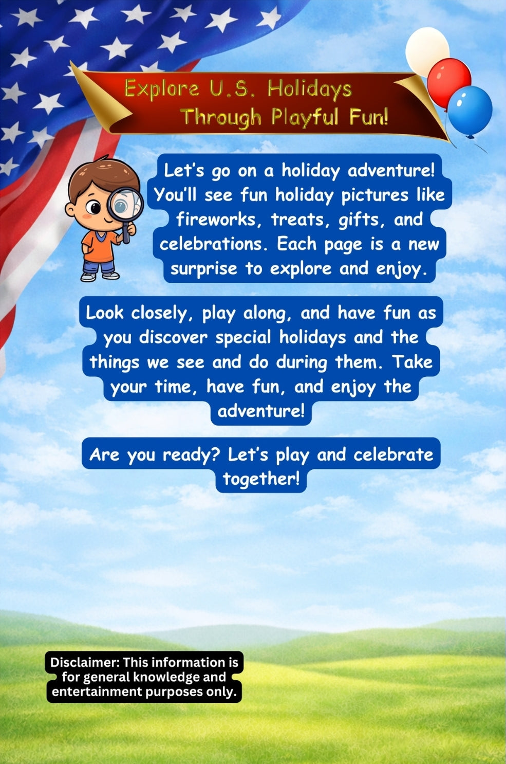 Holiday Fun Adventures: Exploring U.S. Holidays Pre-K | Kids Activity Book with Coloring, Counting & Tracing Activities