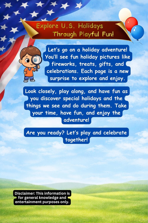 Holiday Fun Adventures: Exploring U.S. Holidays Pre-K | Kids Activity Book with Coloring, Counting & Tracing Activities